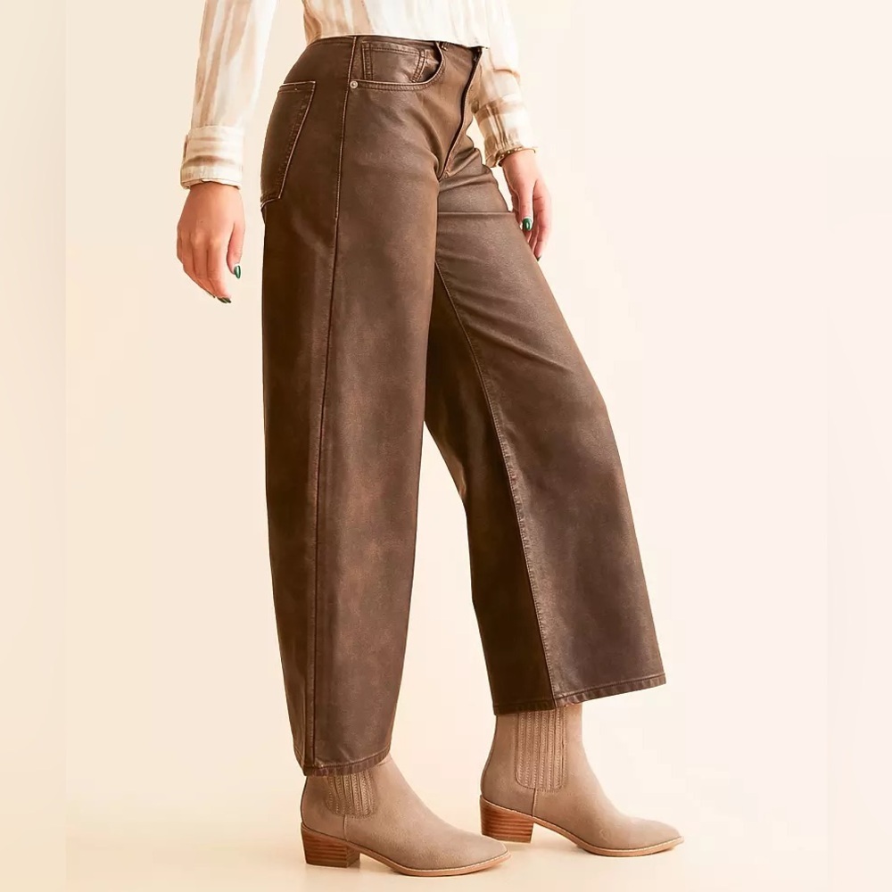 New! We The Free x Free People Misha Brown Barrel Balloon Wide Leg Pants🤎 26 NWT - Picture 7 of 14
